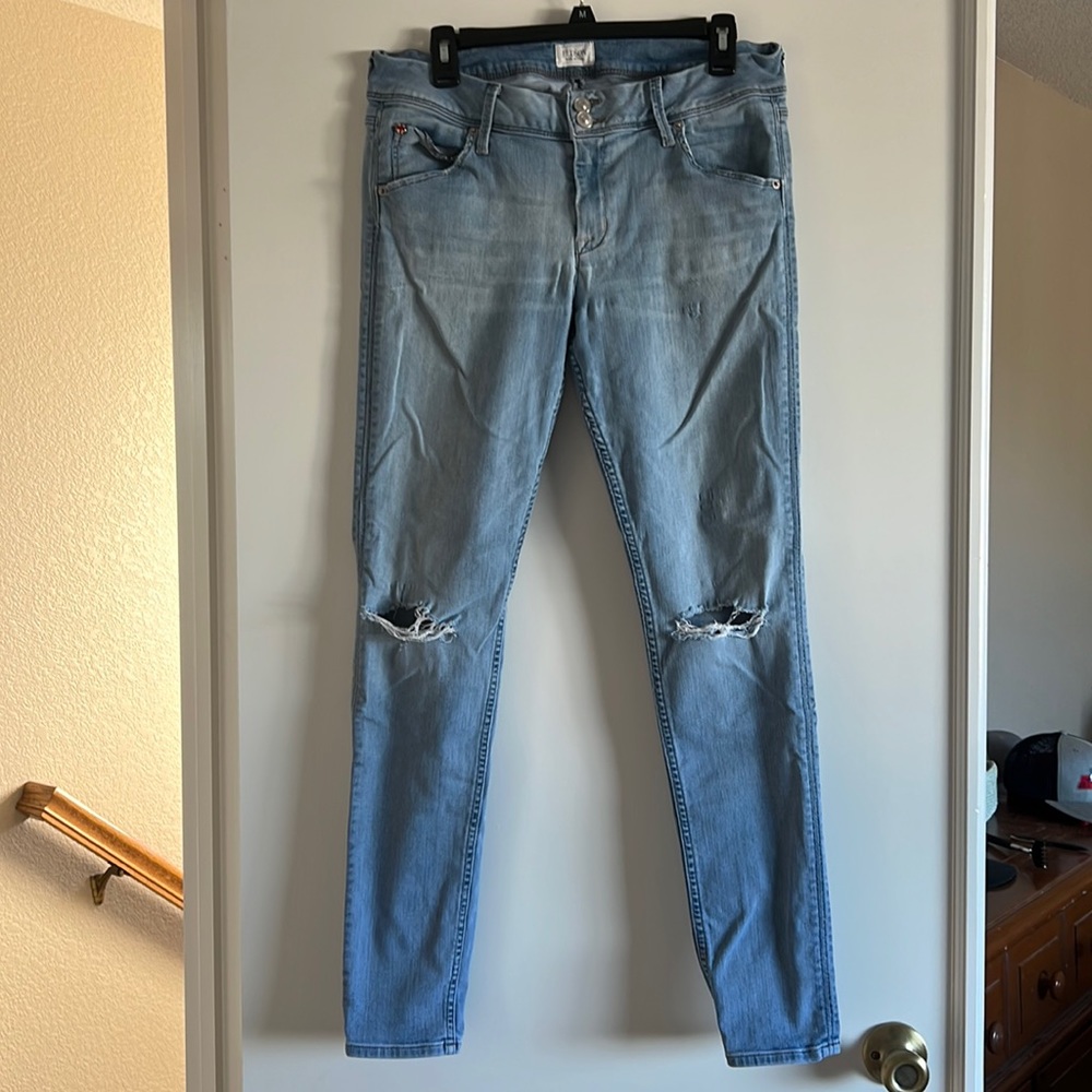 Hudson Jeans Light Blue Distressed Skinny Jeans